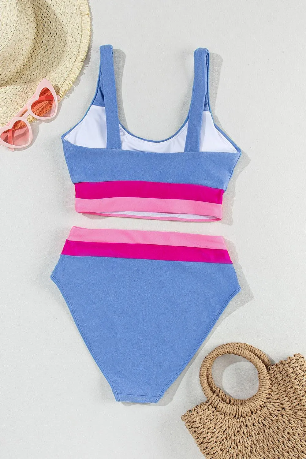 Ocean Bliss Wide Strap Longline High Waist Bikini Set