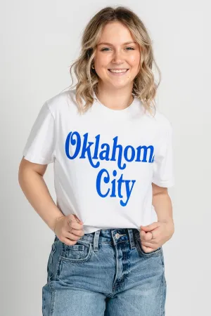 Oklahoma City book mania crop t-shirt white