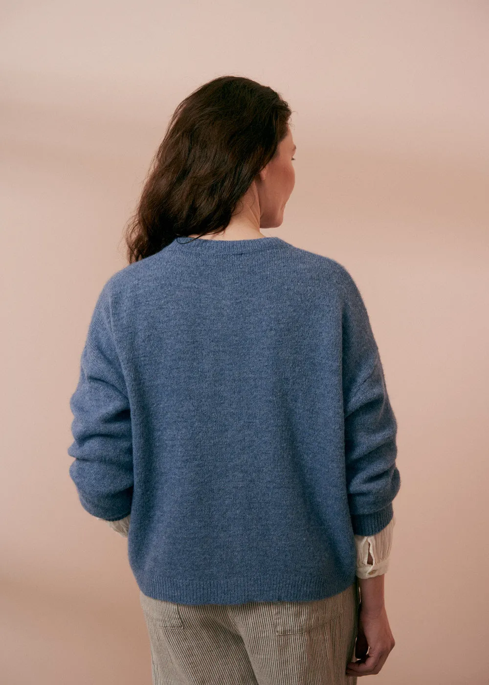 OLLIE CARDIGAN - BLUE GREY