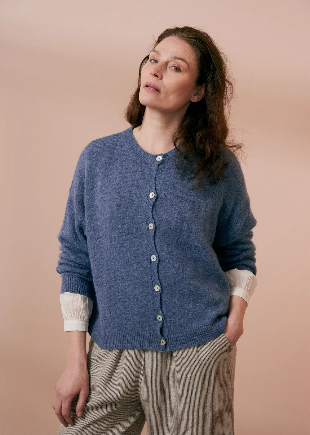 OLLIE CARDIGAN - BLUE GREY