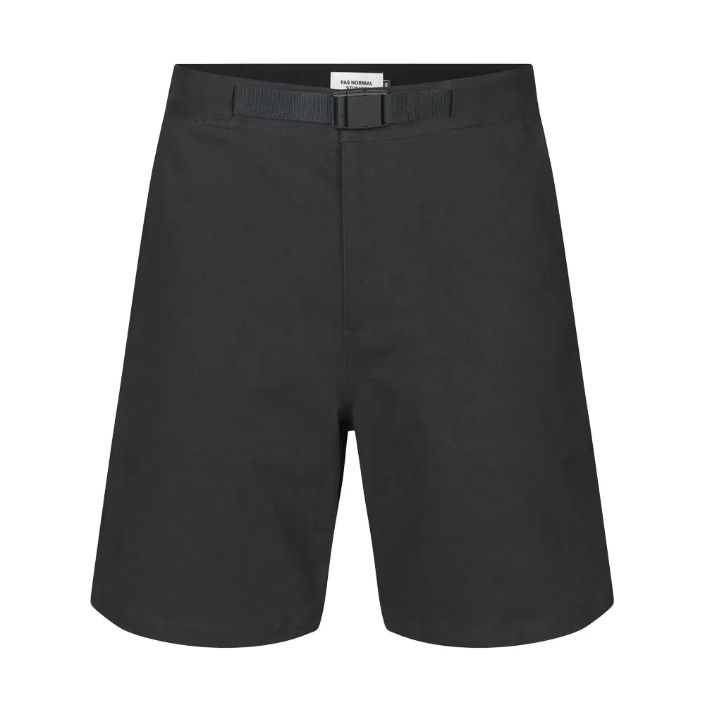 PAS NORMAL STUDIOS Off Race Cotton Twill Shorts - Black