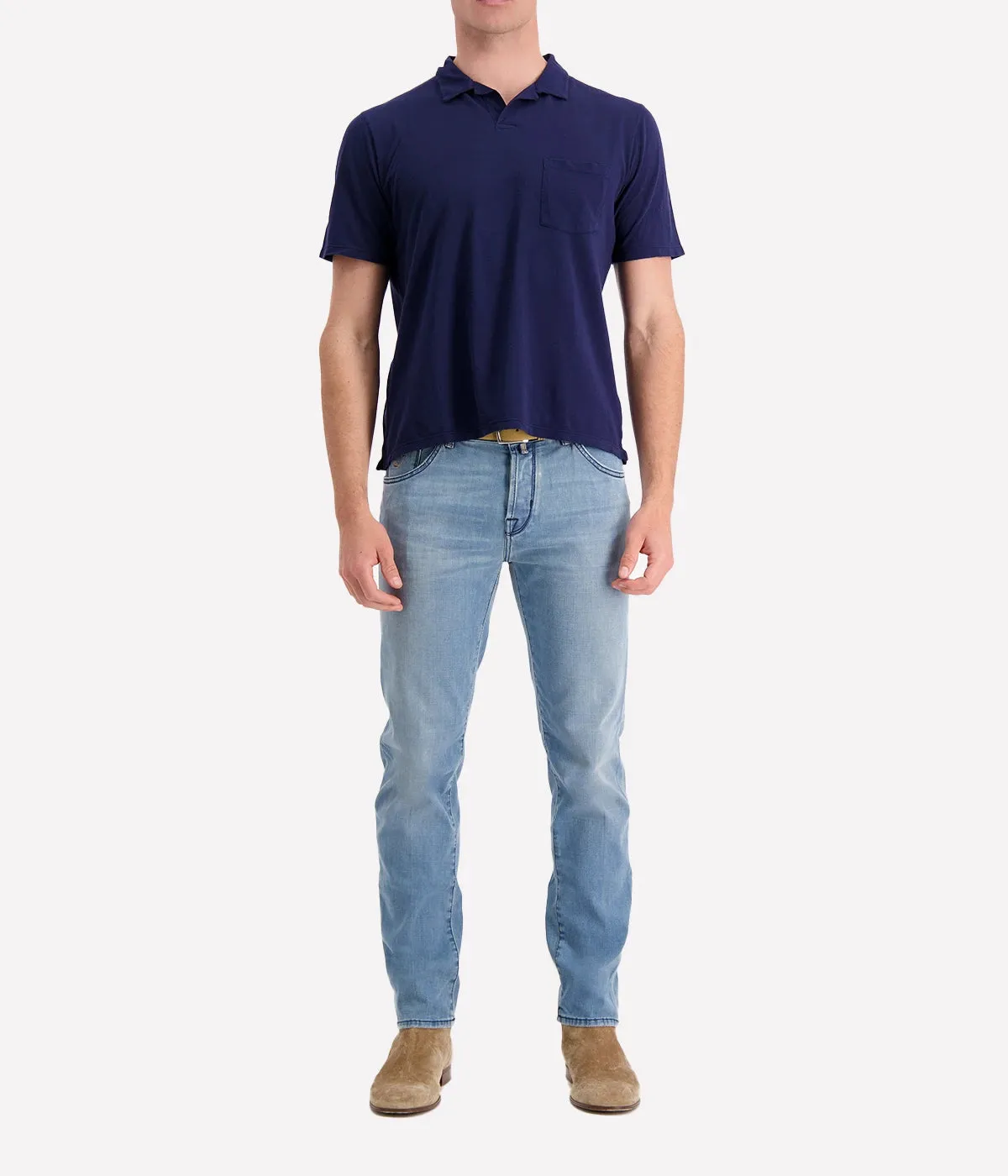 Pique Polo in Navy