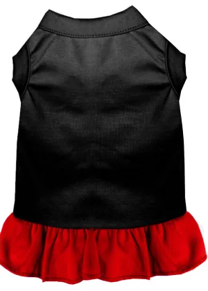 Plain Pet Dress Black With Red 4x