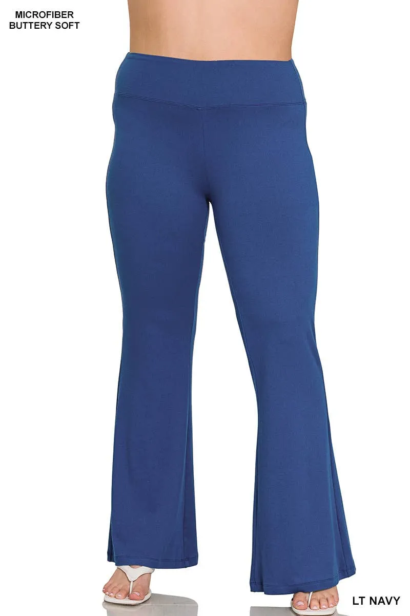 Plus Buttery Soft Flare Leg High Waist Yoga Pants - LT NAVY