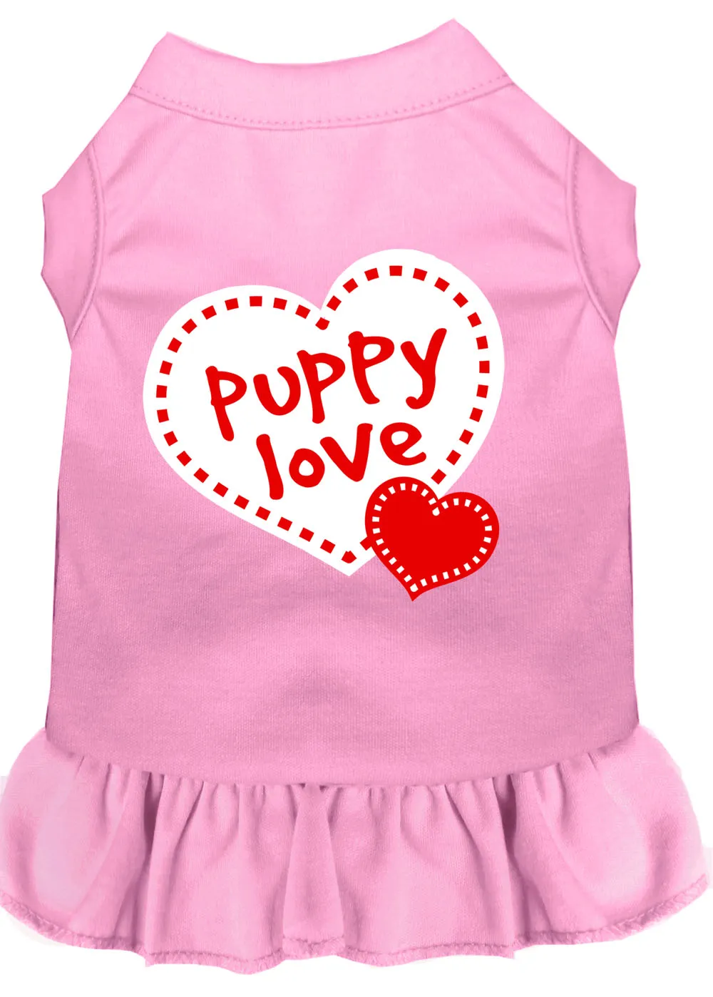 Puppy Love Screen Print Dress Light Pink Xs