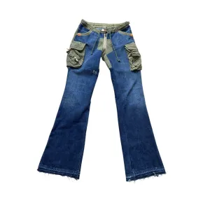 Ralph Lauren Reworked Flare Denim Cargo Pants (28 Waist)