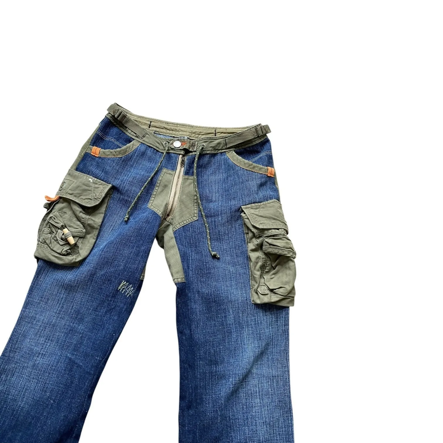 Ralph Lauren Reworked Flare Denim Cargo Pants (28 Waist)