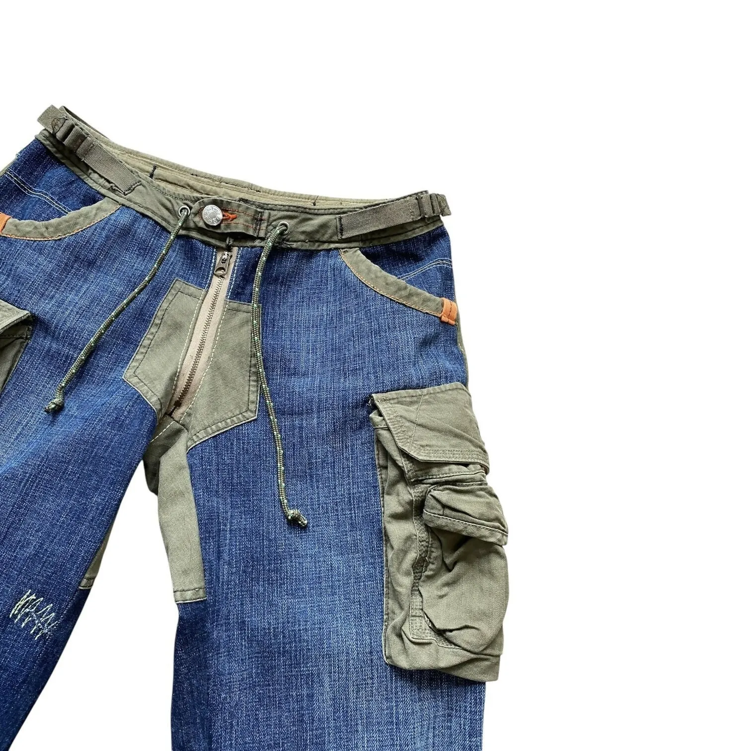 Ralph Lauren Reworked Flare Denim Cargo Pants (28 Waist)