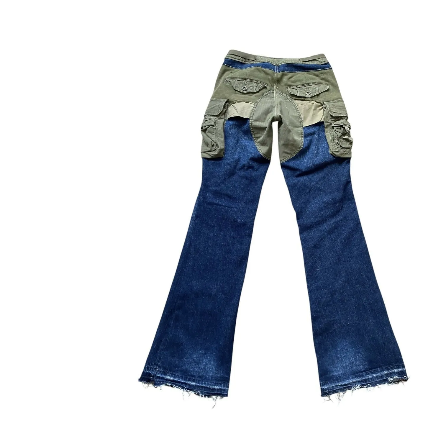 Ralph Lauren Reworked Flare Denim Cargo Pants (28 Waist)