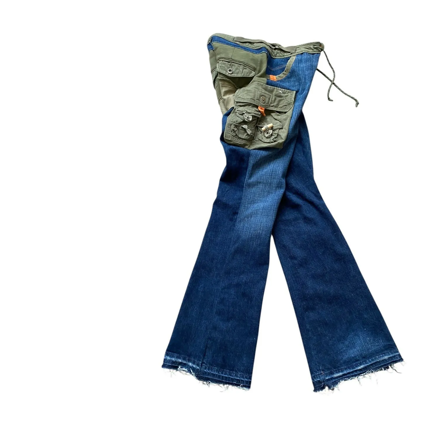Ralph Lauren Reworked Flare Denim Cargo Pants (28 Waist)
