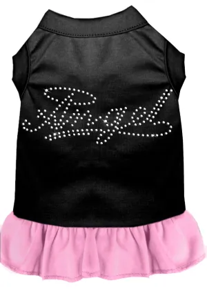 Rhinestone Angel Dress Black With Light Pink Xl