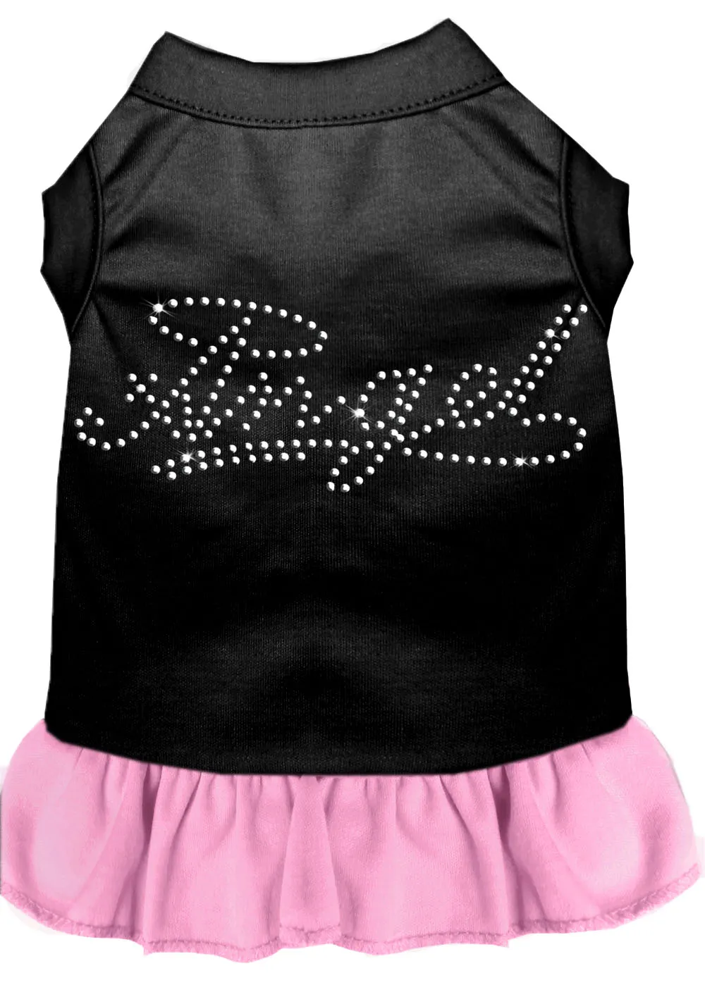 Rhinestone Angel Dress Black With Light Pink Xl
