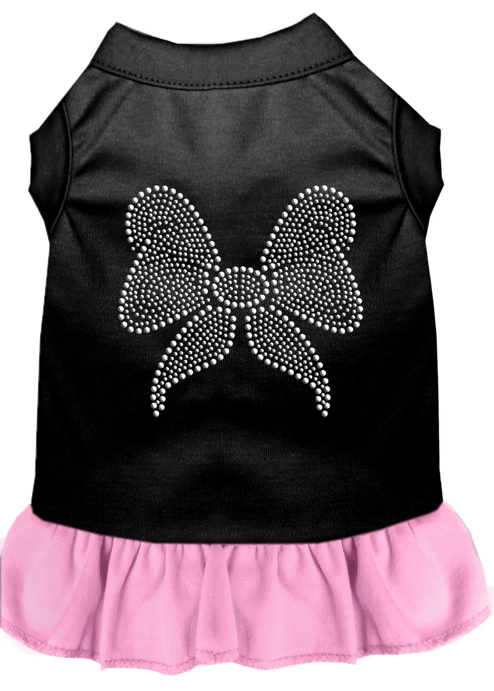 Rhinestone Bow Dresses Black With Light Pink Lg