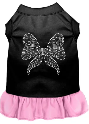 Rhinestone Bow Dresses Black With Light Pink Lg