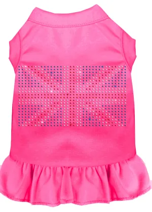 Rhinestone British Flag Dress Bright Pink Xl