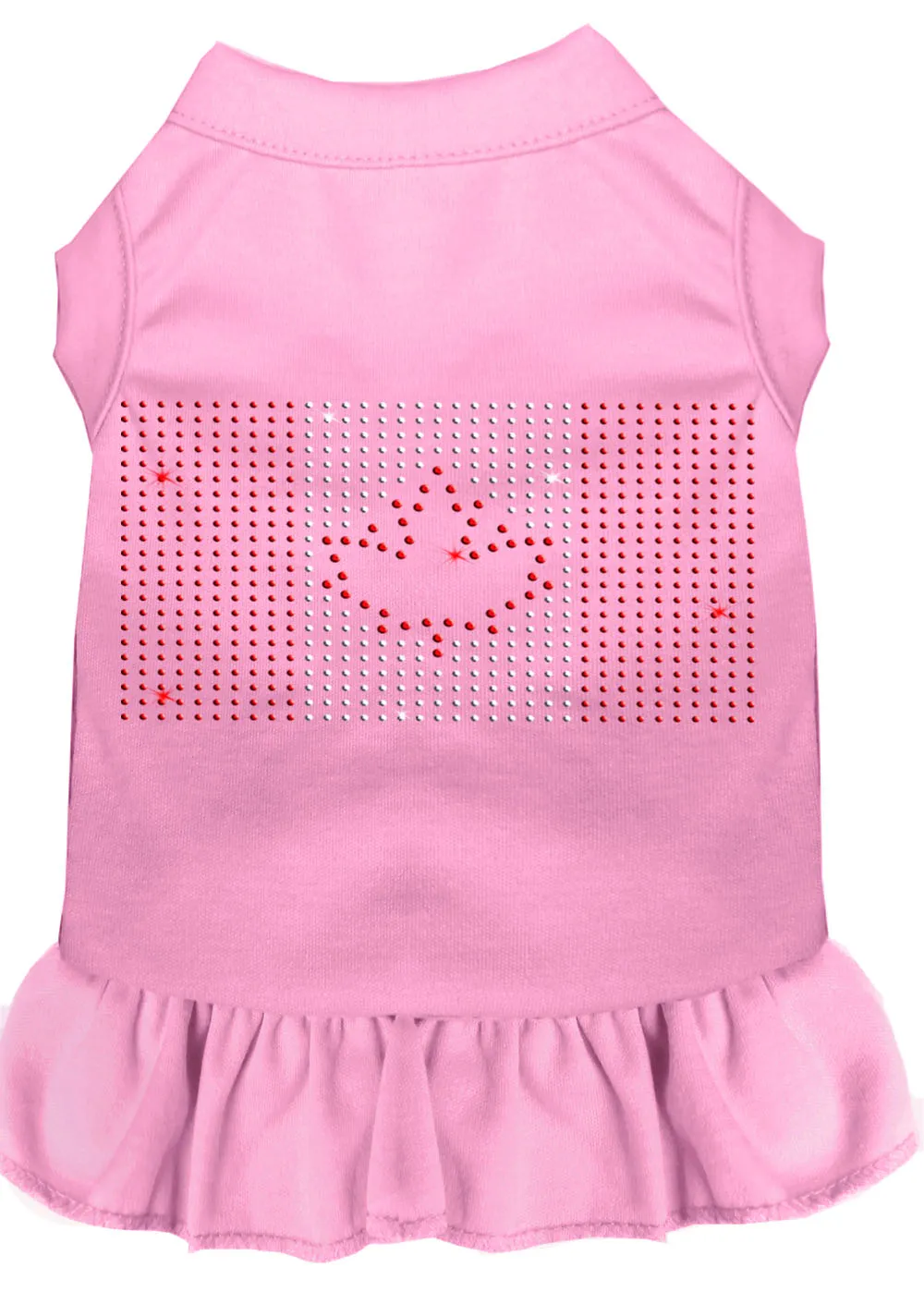 Rhinestone Canadian Flag Dress Light Pink Xxxl