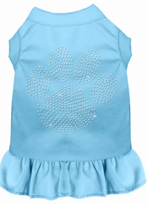 Rhinestone Clear Paw Dress Baby Blue Xl