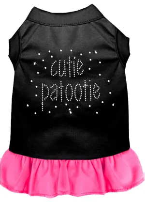 Rhinestone Cutie Patootie Dress Black With Bright Pink Xs