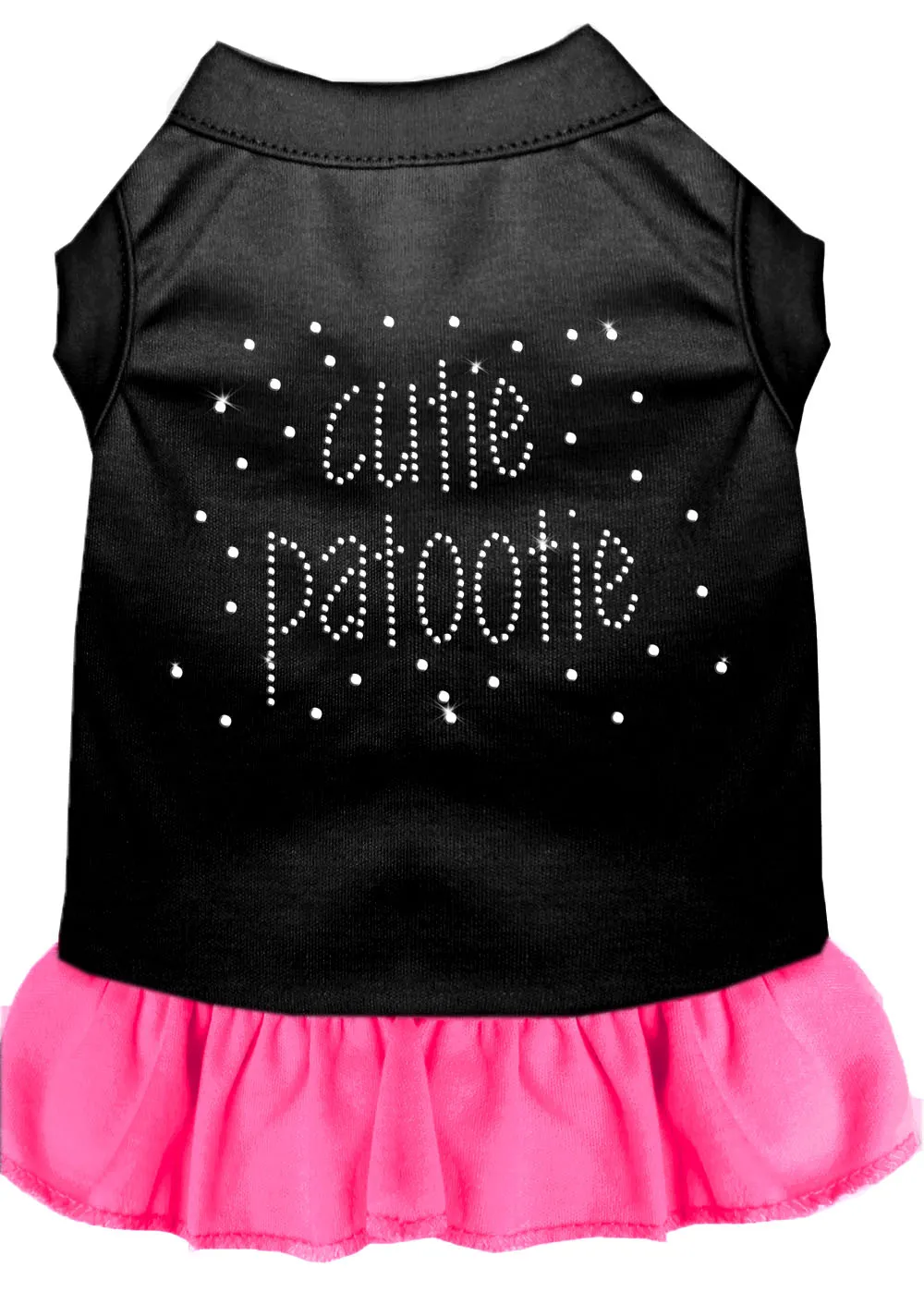 Rhinestone Cutie Patootie Dress Black With Bright Pink Xs