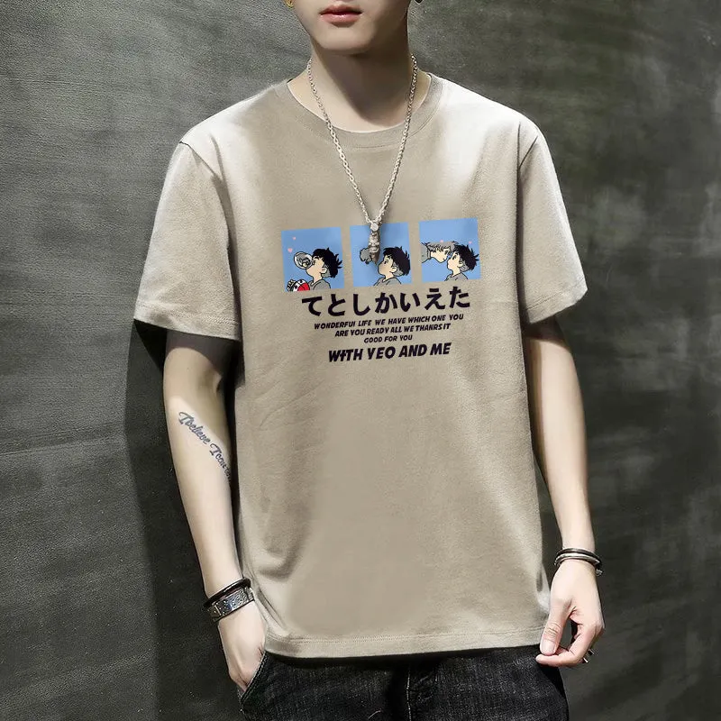 Short Sleeve T-Shirt Summer Trendy INS Slim Look Half Sleeved Matching Tops T-Shirt