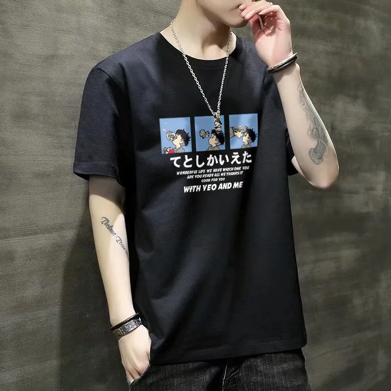 Short Sleeve T-Shirt Summer Trendy INS Slim Look Half Sleeved Matching Tops T-Shirt