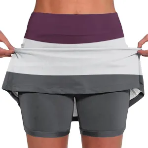 Skorts for Women Dressy Casual High Waist Skirt with Shorts Underneath Tennis Skorts with Pockets Tummy Control