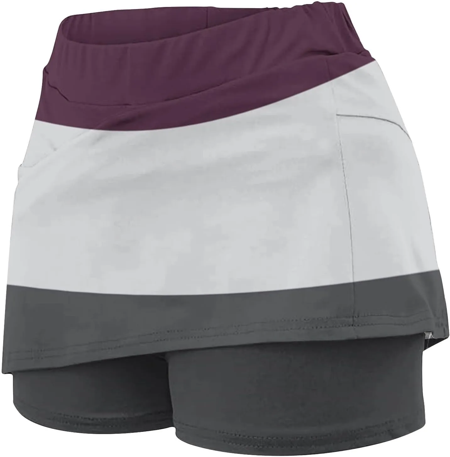 Skorts for Women Dressy Casual High Waist Skirt with Shorts Underneath Tennis Skorts with Pockets Tummy Control