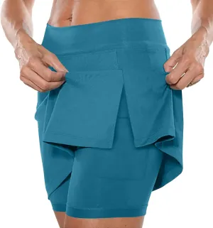 Skorts for Women with Pockets High Waist Tummy Control Women's Yoga Shorts Dressy Casual Athletic Tennis Mini Skirts