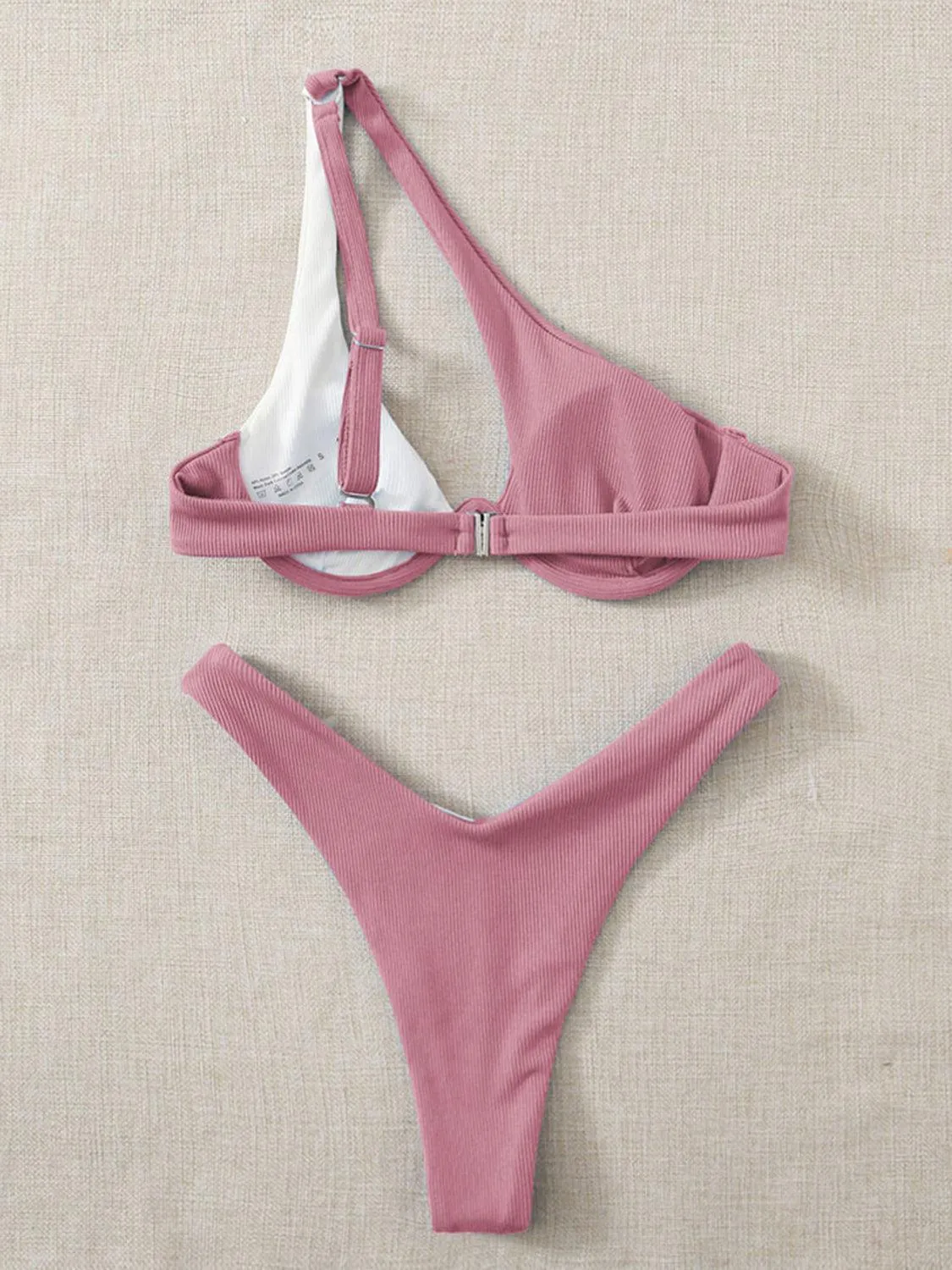 Sunkissed Colorblock One Shoulder Bikini Set