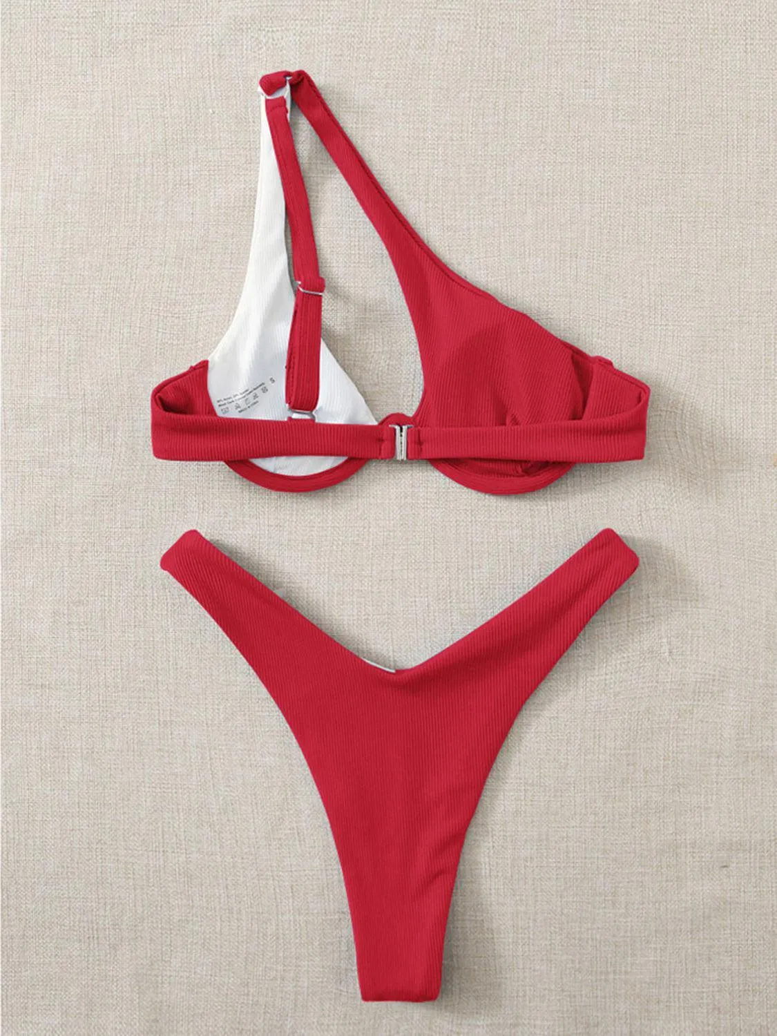 Sunkissed Colorblock One Shoulder Bikini Set