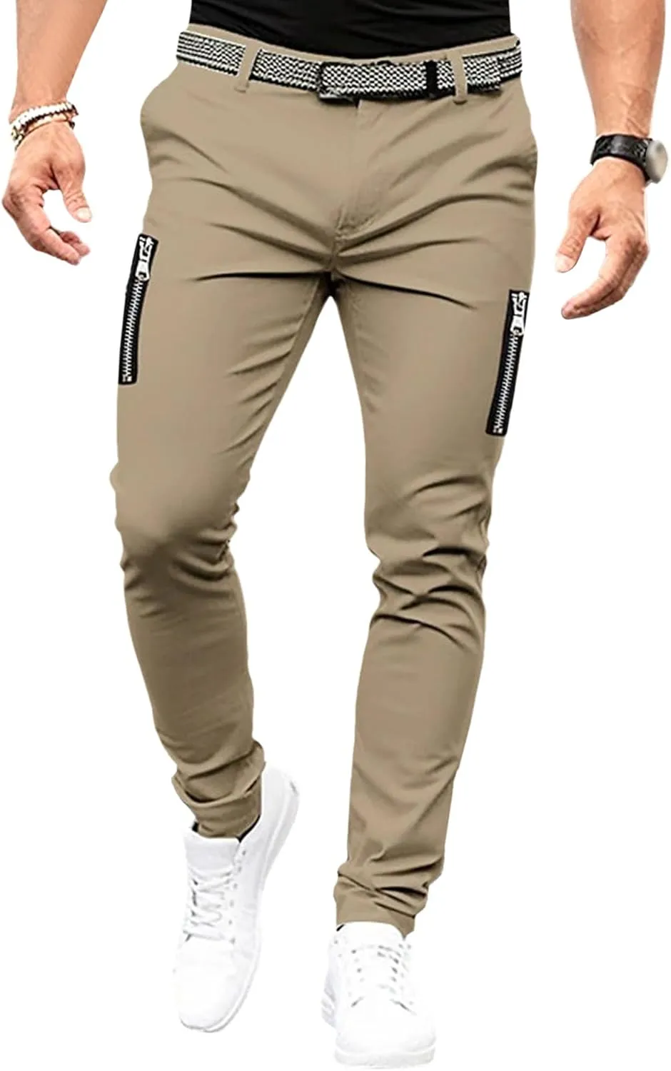 Tactical Cargo Pants for Men Slim Fit Outdoor Joggers Sweatpants with Multi-Pockets