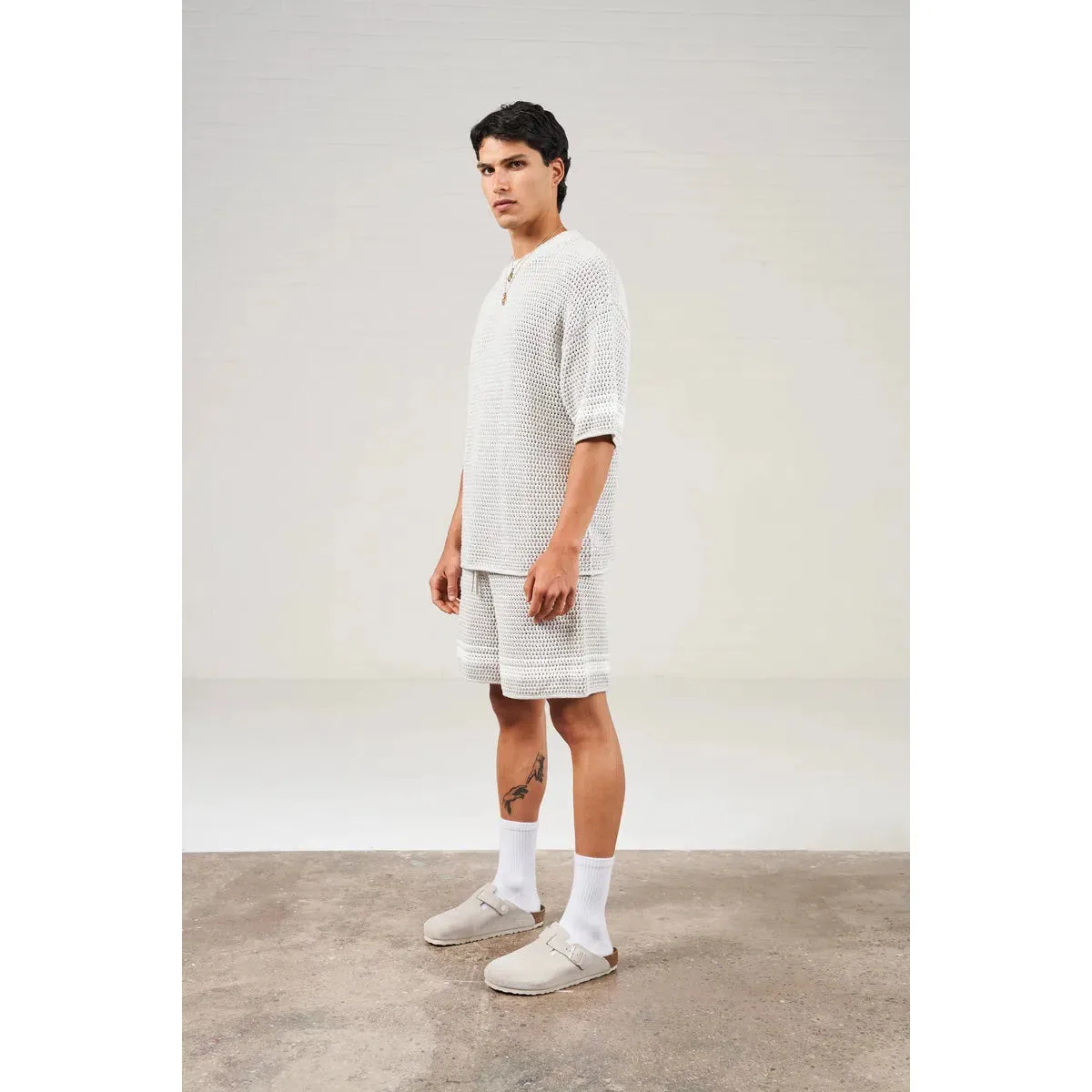 The Couture Club Crochet Knitted Grey Shorts