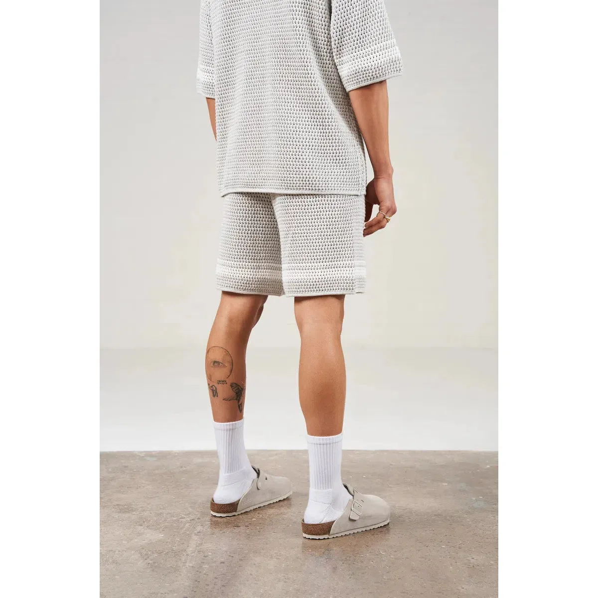 The Couture Club Crochet Knitted Grey Shorts