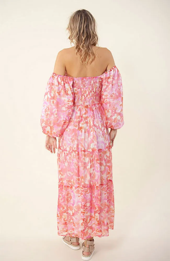 Tiered Maxi Dress in Pink