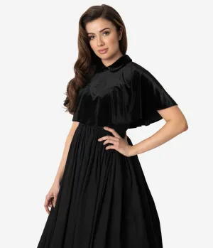 Unique Vintage Black Velvet Collar Lois Capelet