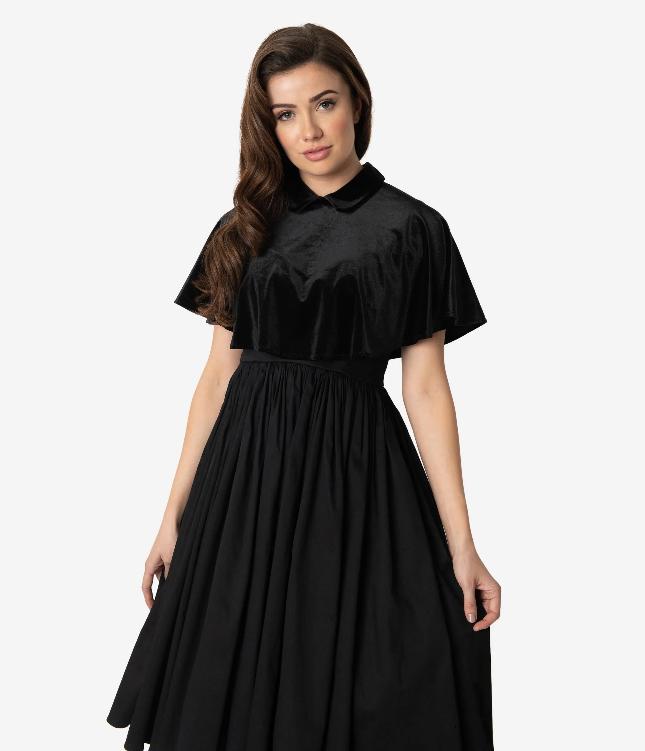Unique Vintage Black Velvet Collar Lois Capelet