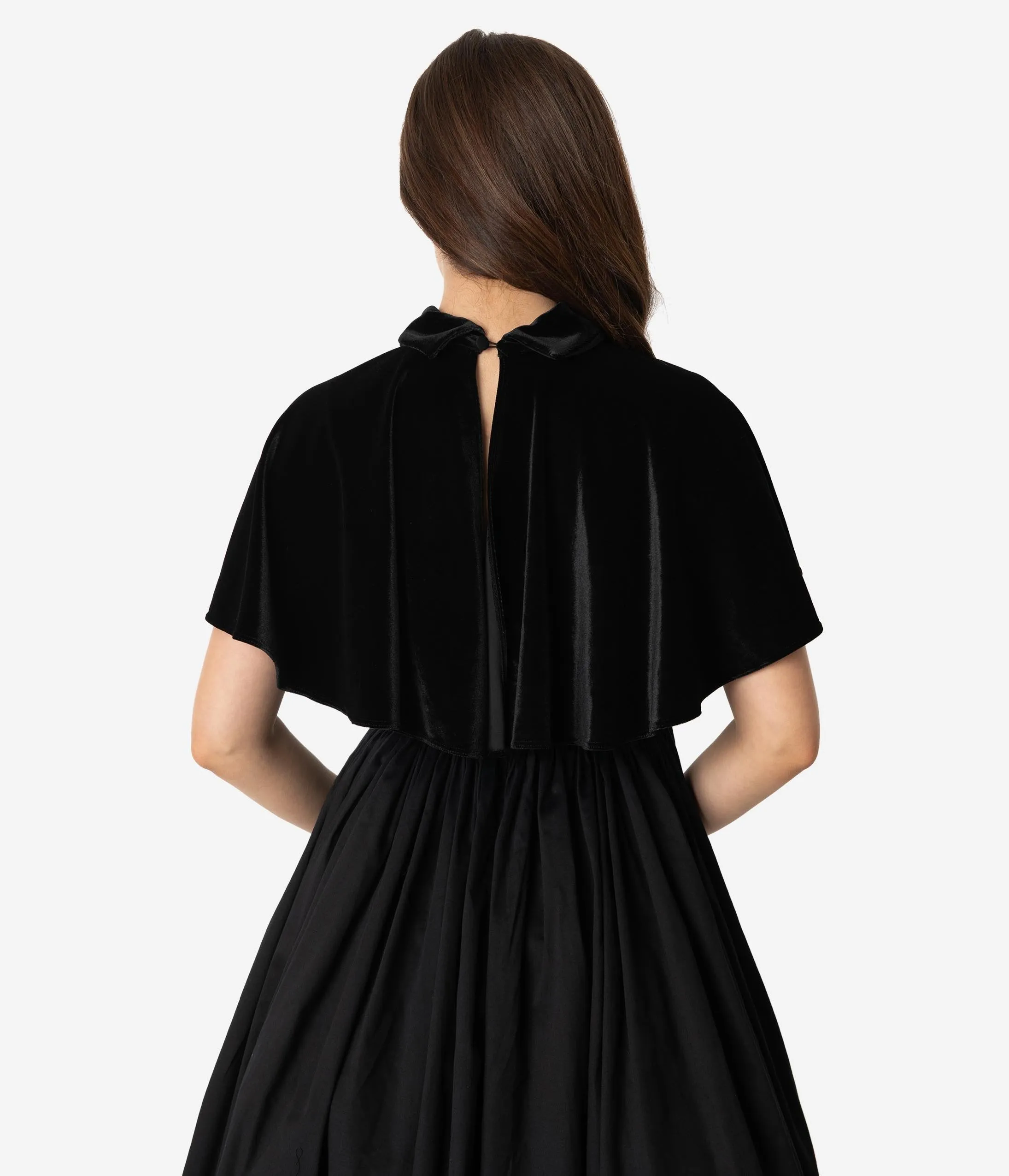 Unique Vintage Black Velvet Collar Lois Capelet