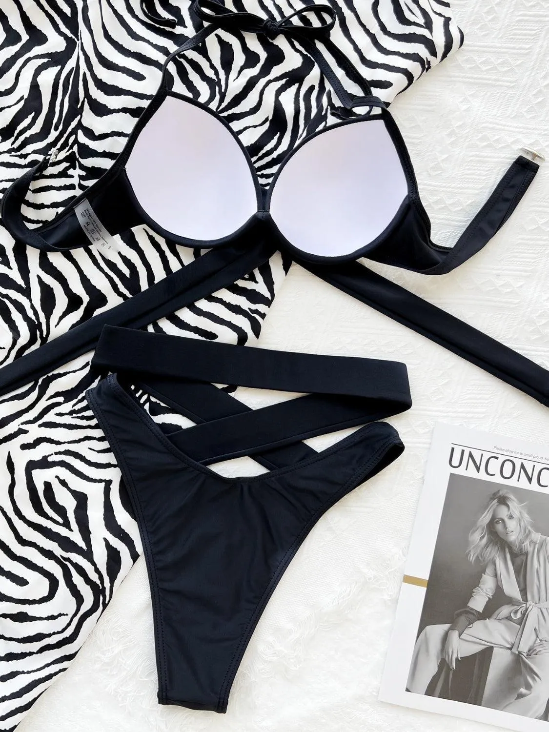 Vacation Pizzazz Halter Criss Cross Bikini Set