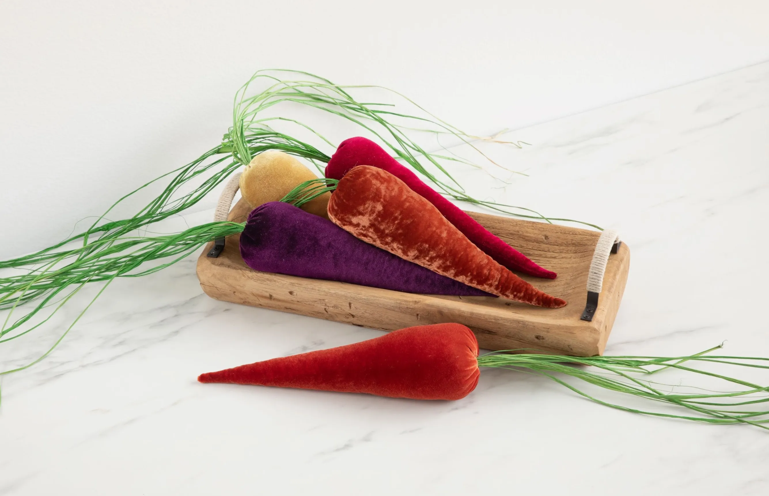 Velvet Carrots Centerpiece Tablescape - Rustic Decor
