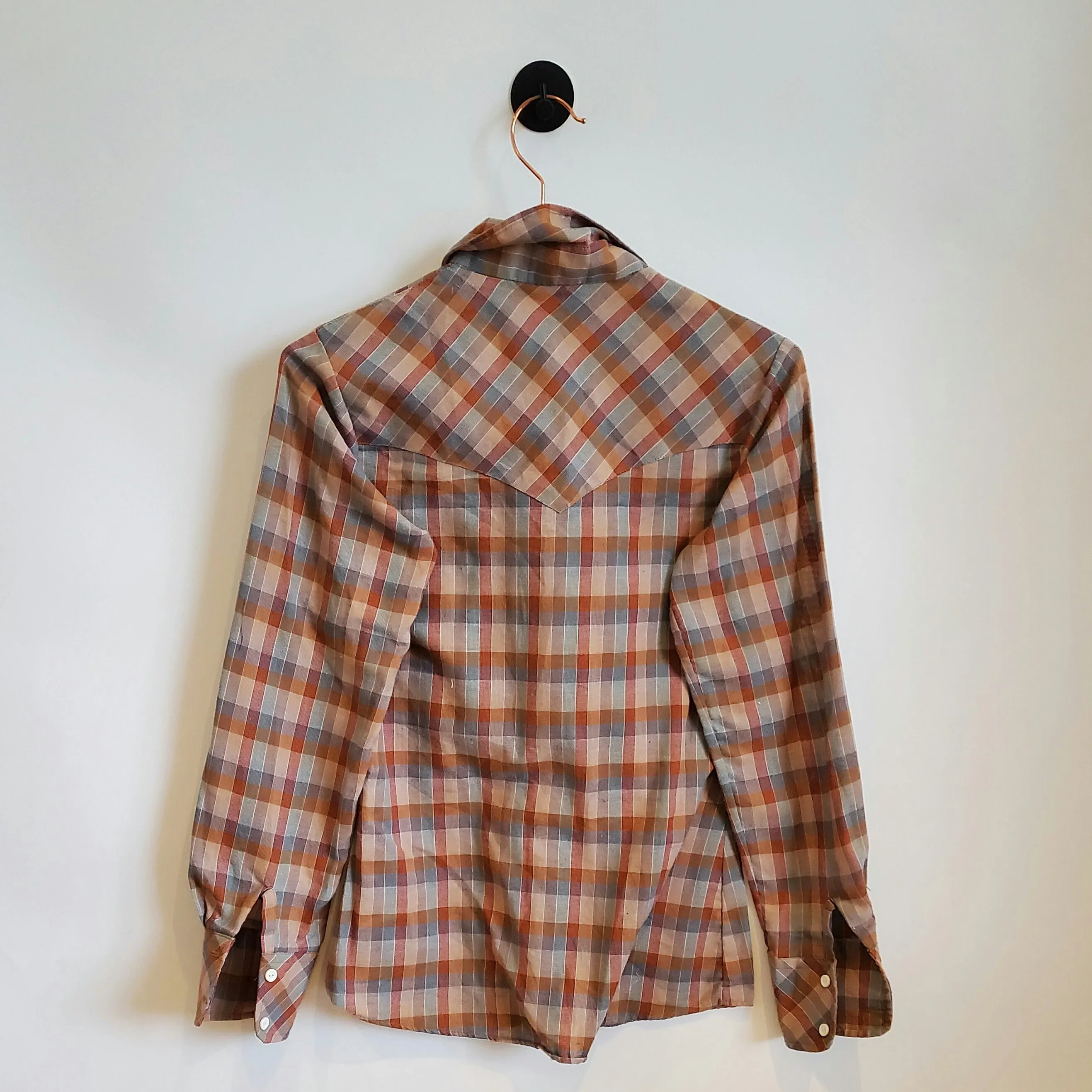 Vintage 70's Checked Boho Western Shirt | Size 6