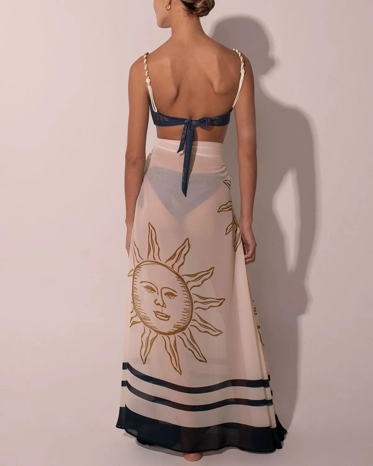 Vintage Printed Beach Swimsuit and Cover Up