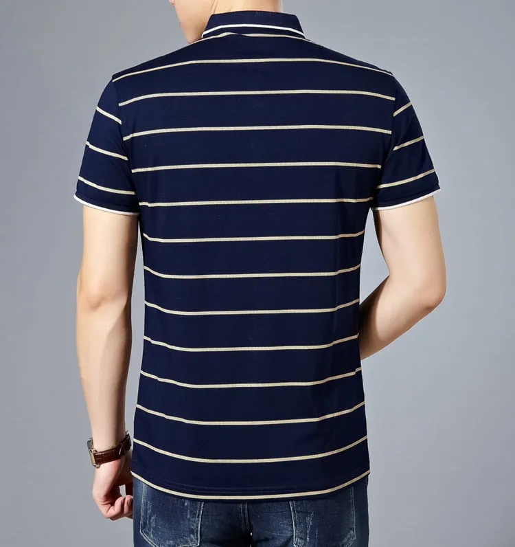 West Louis Cotton Fashion Striped Polo