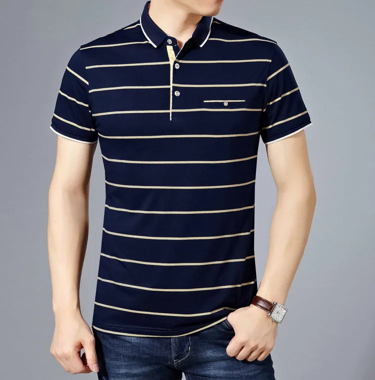 West Louis Cotton Fashion Striped Polo