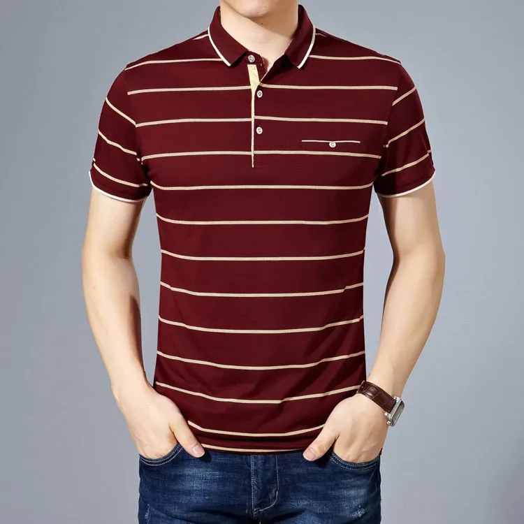 West Louis Cotton Fashion Striped Polo