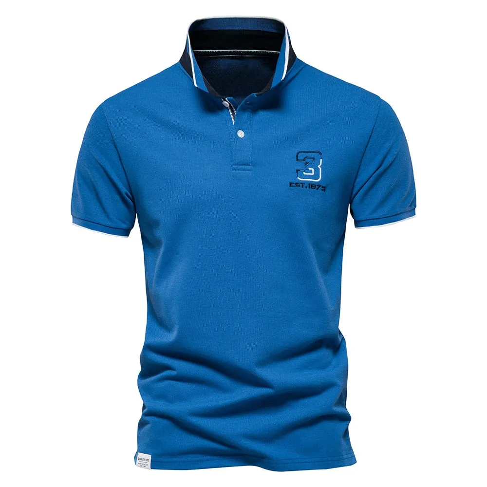 West Louis Summer Cotton Dots Business Polo Shirt