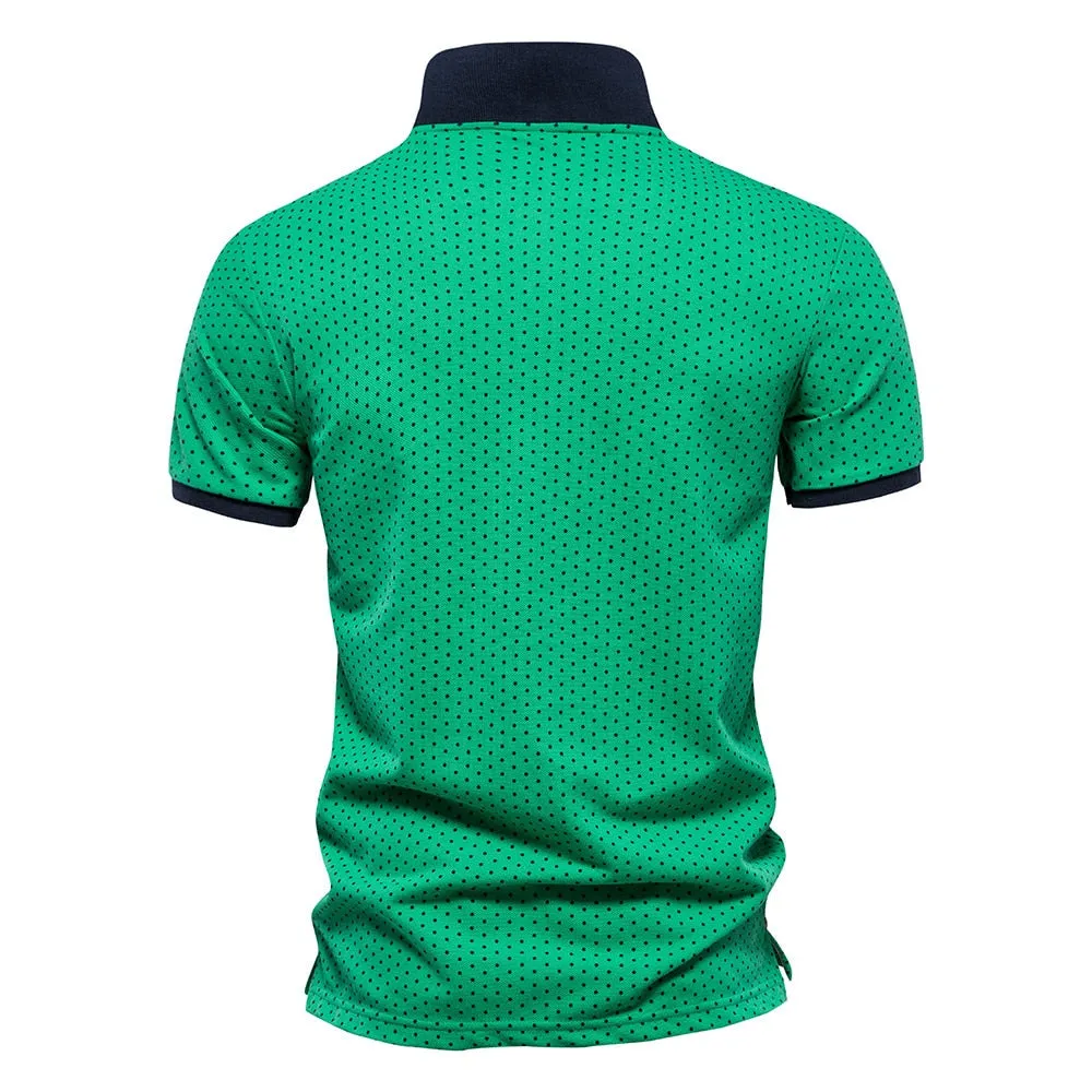 West Louis Summer Cotton Dots Business Polo Shirt