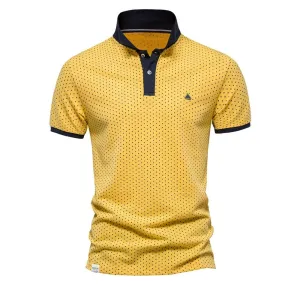 West Louis Summer Cotton Dots Business Polo Shirt