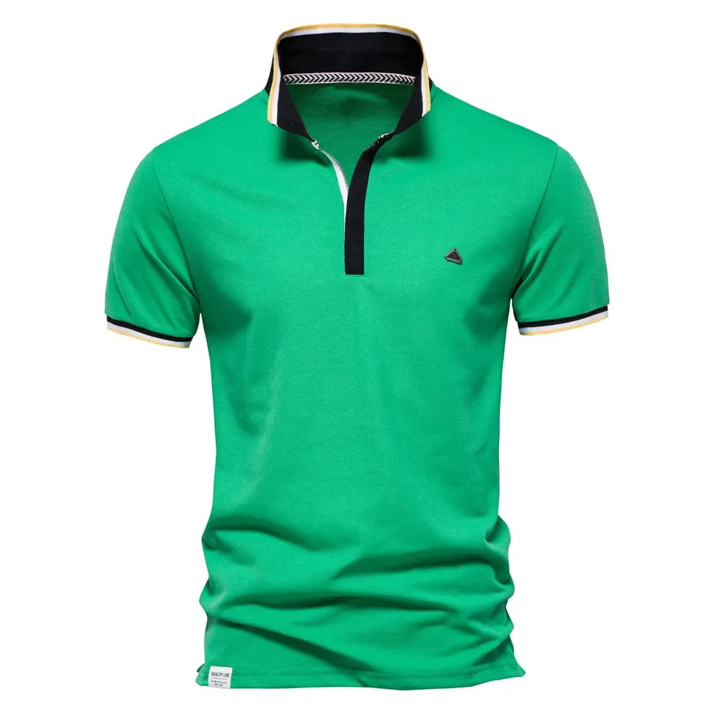 West Louis Summer Cotton Dots Business Polo Shirt