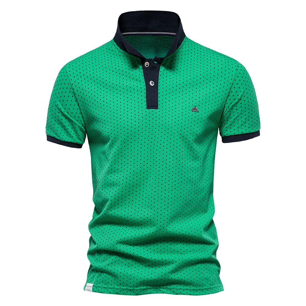 West Louis Summer Cotton Dots Business Polo Shirt