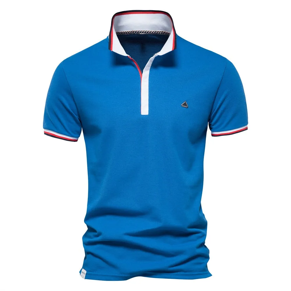 West Louis Summer Cotton Dots Business Polo Shirt
